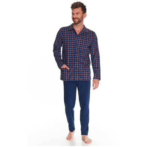 Пижама Taro, брюки, рубашка, размер XXL, синий