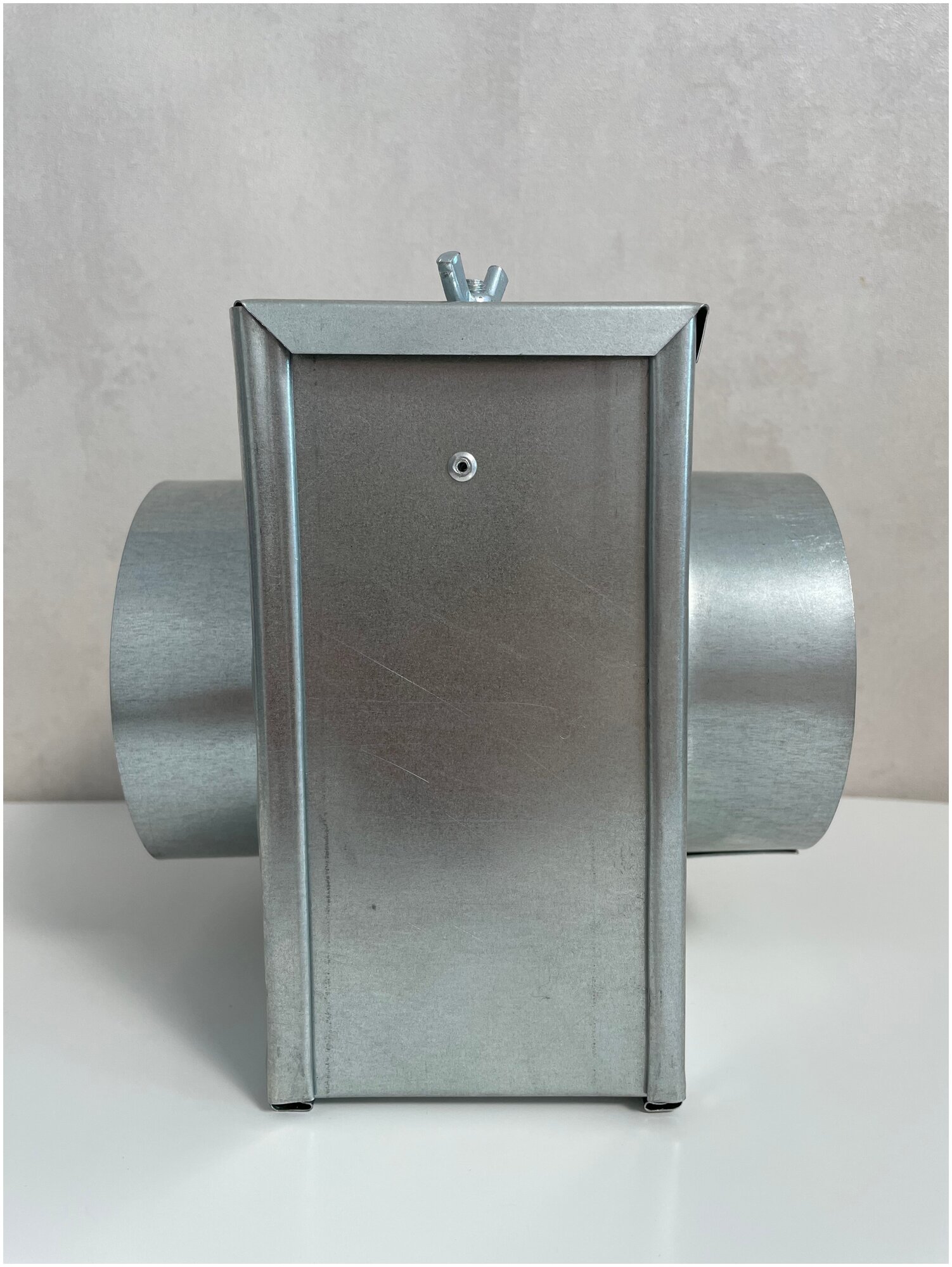 Воздушный фильтр-бокс для круглых воздуховодов, воздушный фильтр вентиляционный из оцинкованной стали 160 мм - фотография № 4