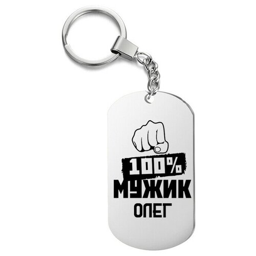 фото Брелок для ключей «мужик олег» с гравировкой подарочный жетон ,на сумку, на ключи , в подарок irevive