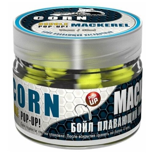 Бойлы насад. плав. двух цв. Sonik Baits CORN-MACKEREL Fluo Pop-ups 14мм 90мл