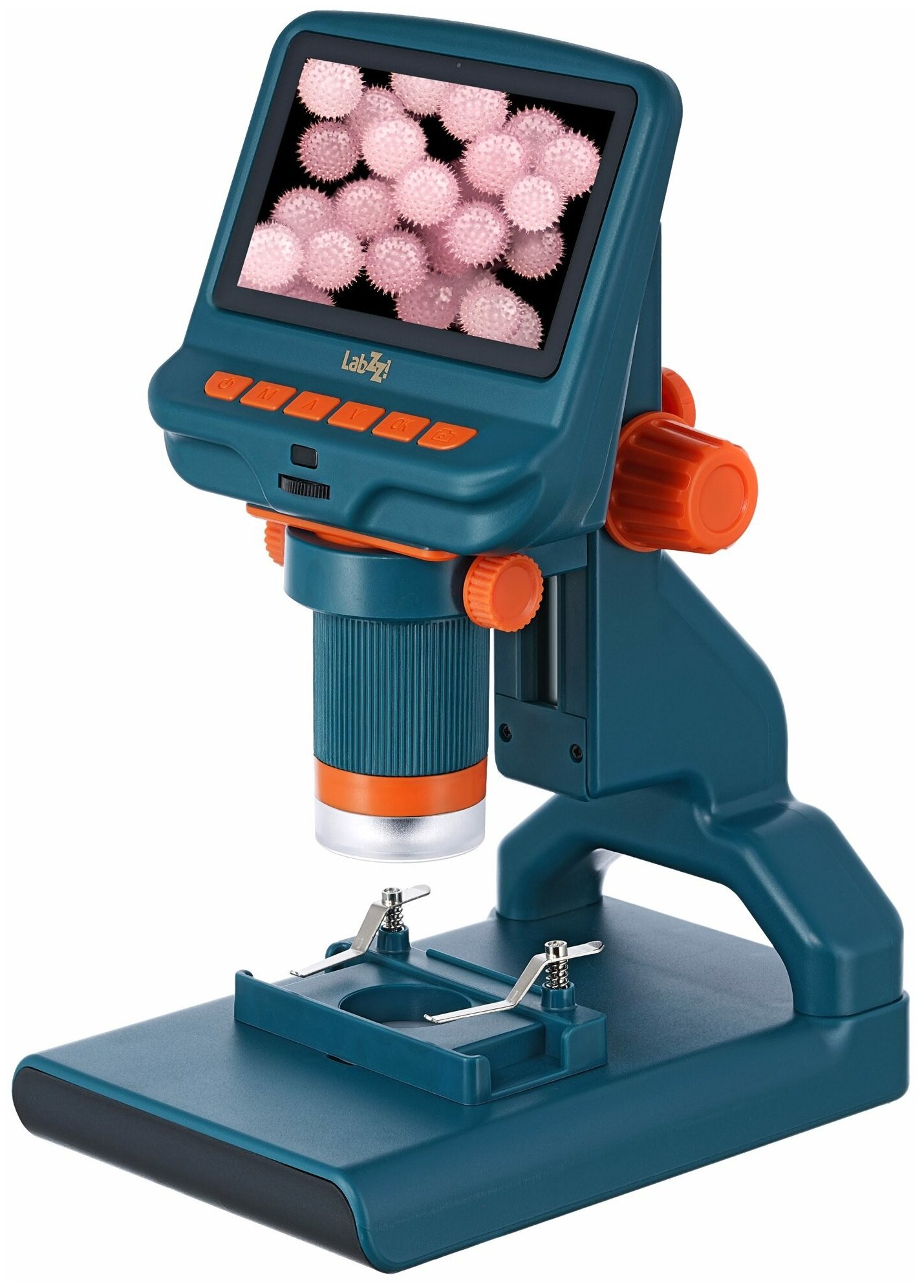 Микроскоп LEVENHUK LabZZ DM200 LCD, цифровой, 17-55x, синий/оранжевый [76827]