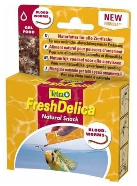 TETRA FRESHDELICA BLOODWORMS корм для рыб красный червь в желе (80 гр) - фотография № 4