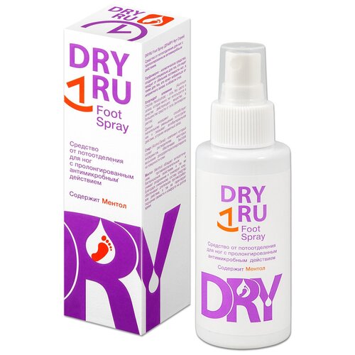 Антиперспирант DryRU Foot Spray, для ног, 100 мл, 1 шт.