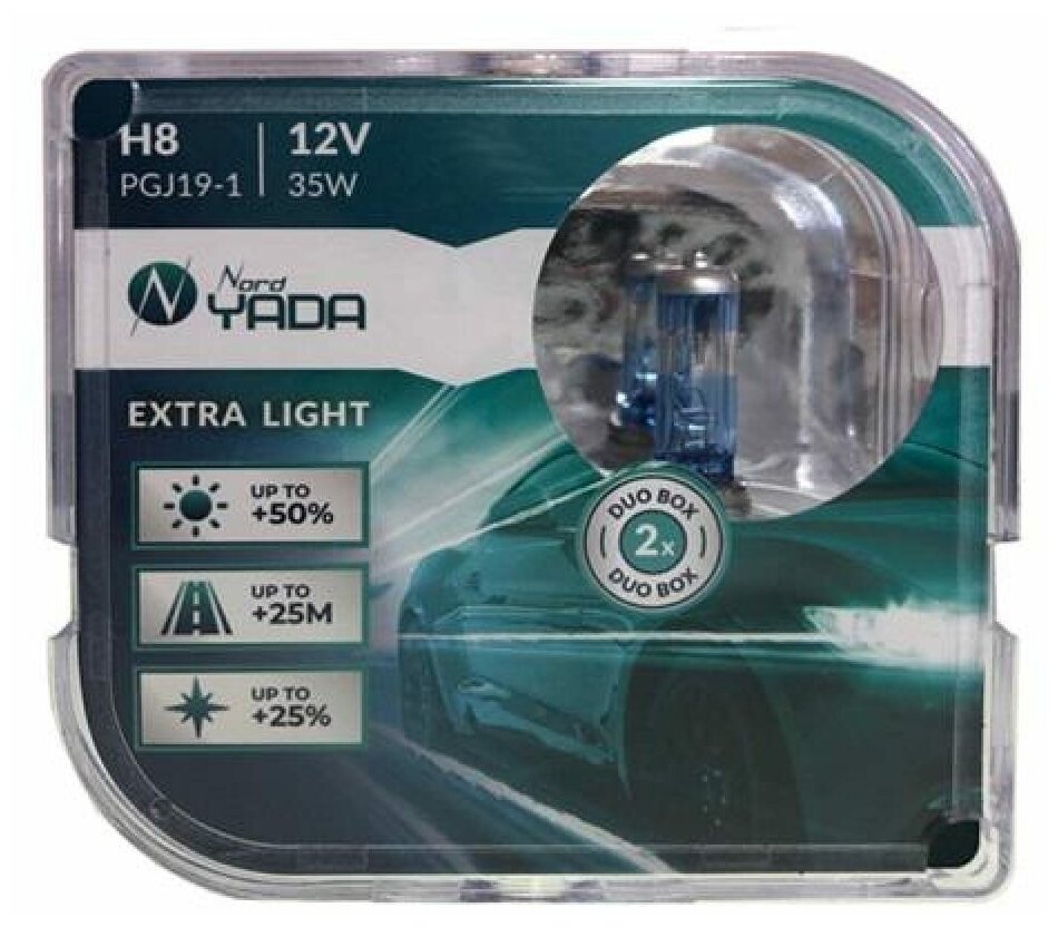 Галогенная лампа H8 12V 35W EXTRA LIGHT +50 % Plastic case - 2шт