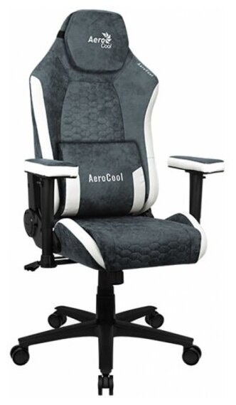 Кресло геймерское Aerocool CROWN AeroSuede Steel Blue (150кг, ткань AeroSuede, 2 подушки, 2D подлокотник)