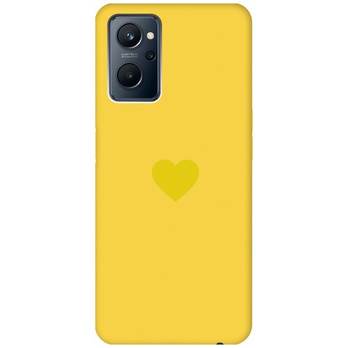 Силиконовый чехол на Realme 9i, Рилми 9и Silky Touch Premium с принтом Heart желтый силиконовый чехол на realme 9i рилми 9и silky touch premium с принтом i желтый
