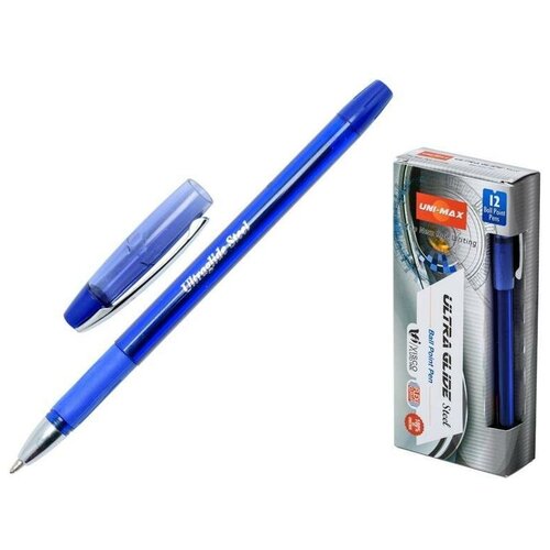 Ручка шариковая Unimax Ultra Glide Steel (0.8мм, синий цвет чернил, масляная основа)