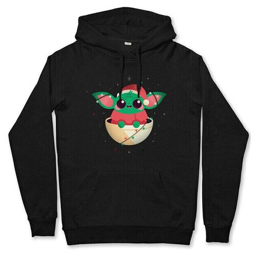 фото Худи dreamshirts с принтом новогодний йода мужской черный 54 dream shirts