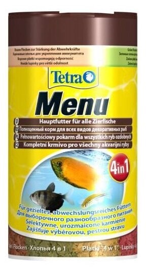 TetraMenu корм для всех видов рыб "4 вида" мелких хлопьев 100 мл 67386 . - фотография № 17