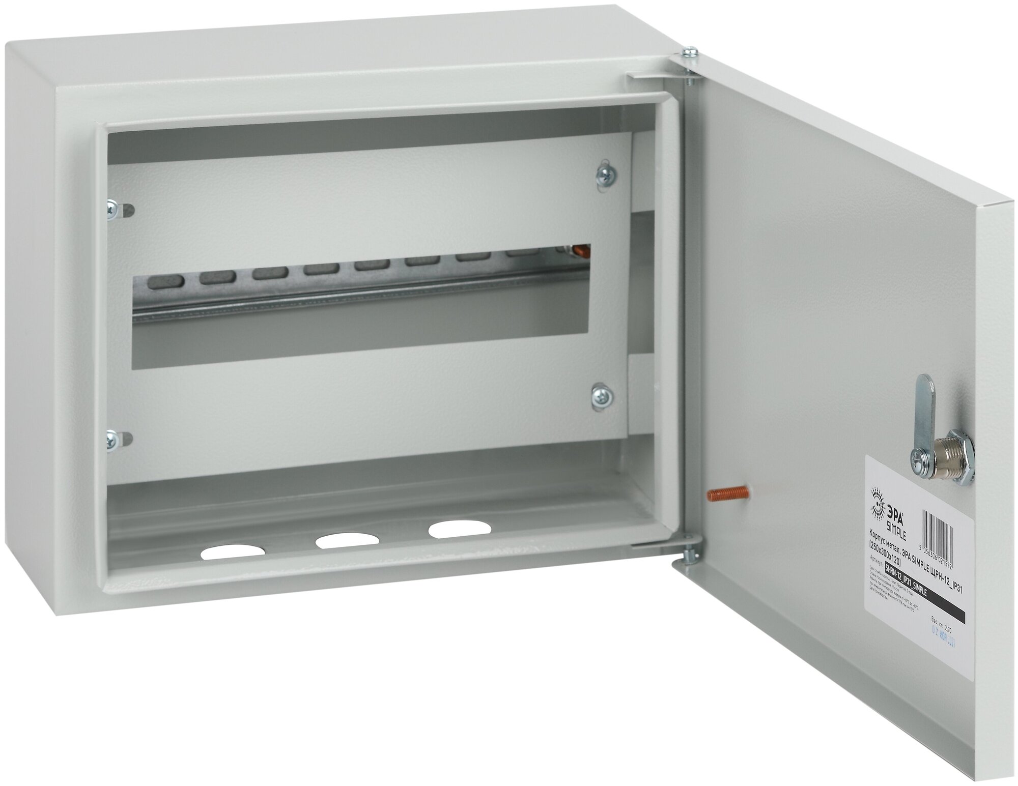 фото Корпус навесной металлический с DIN-рейками (1х12м) ЭРА ЭКО СТМ ЩРН-12 IP31