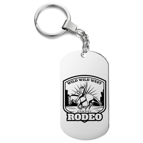 фото Брелок для ключей « rodeo » с гравировкой подарочный жетон ,на сумку, на ключи , в подарок irevive