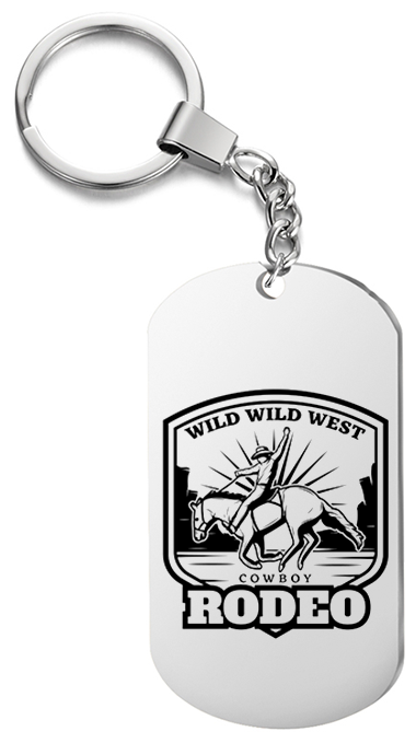 Брелок для ключей « Rodeo » с гравировкой подарочный жетон ,на сумку 