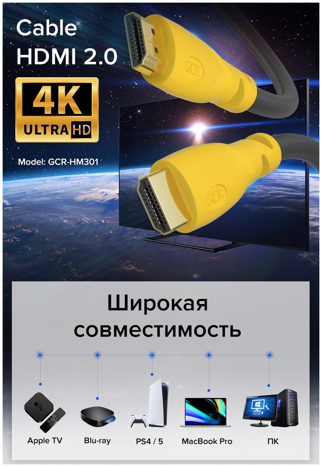 Кабель интерфейсный HDMI-HDMI Greenconnect - фото №4