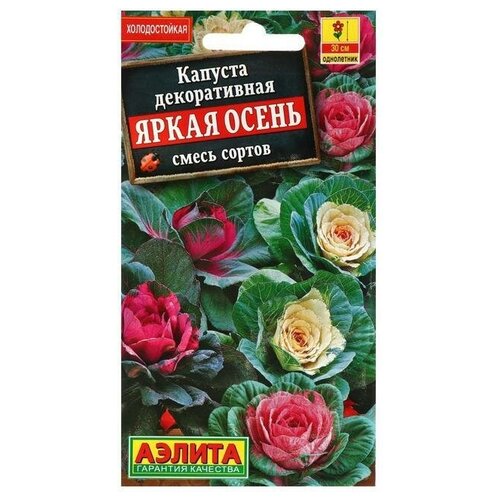 Семена цветов Капуста декоративная Яркая осень, смесь 0,1 г 12 упаковок
