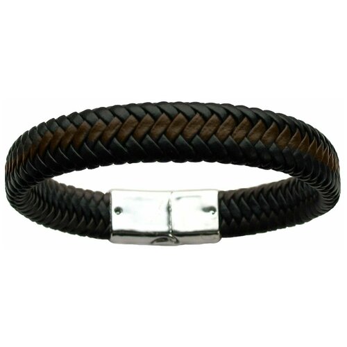 плетеный браслет экокожа Браслет-цепочка TASYAS, размер 21 см, размер M, коричневый, черный