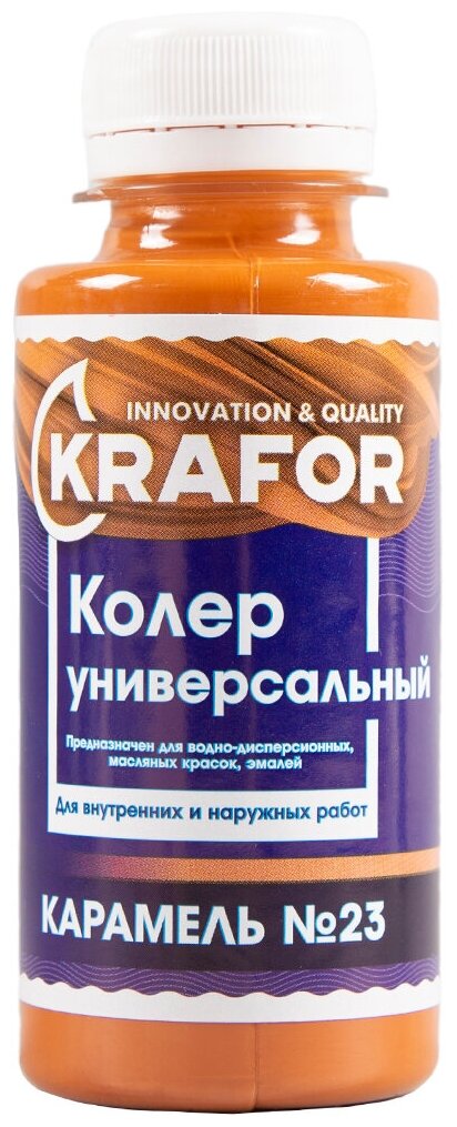 Колеровочная краска Krafor универсальный, №23 карамель, 0.1 л - фотография № 1