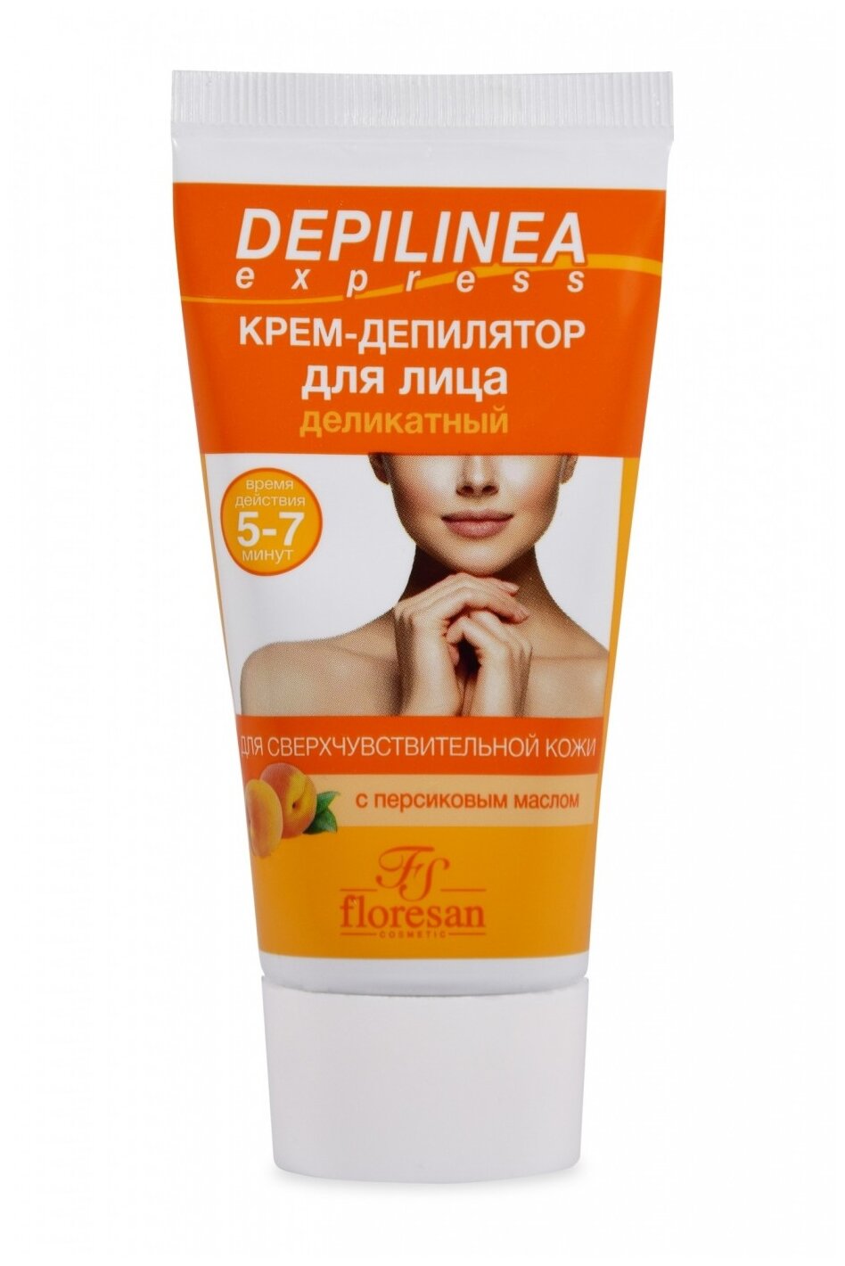 Floresan Крем-депилятор деликатный для лица Depilinea с персиковым маслом