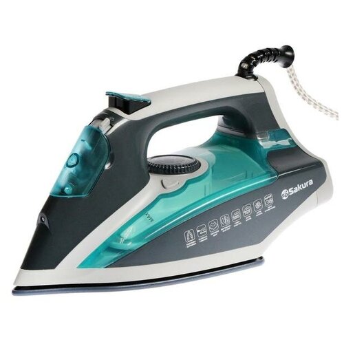 Утюг Sakura SA-3061CG Premium 2600 Вт керамическая подошва 400 мл серо-бирюзовый 502000₽