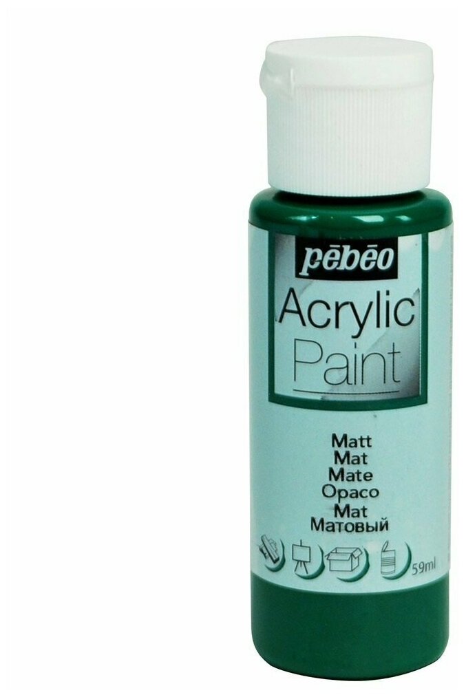 Краски акриловые PEBEO Acrylic Paint декоративная матовая 59 мл 097838 темно-зеленый