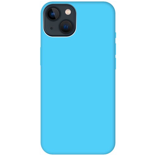 Силиконовый чехол на Apple iPhone 14 Plus / Эпл Айфон 14 Плюс Soft Touch голубой чехол на apple iphone 14 plus эпл айфон 14 плюс силиконовый с защитной подкладкой из микрофибры черный miuko