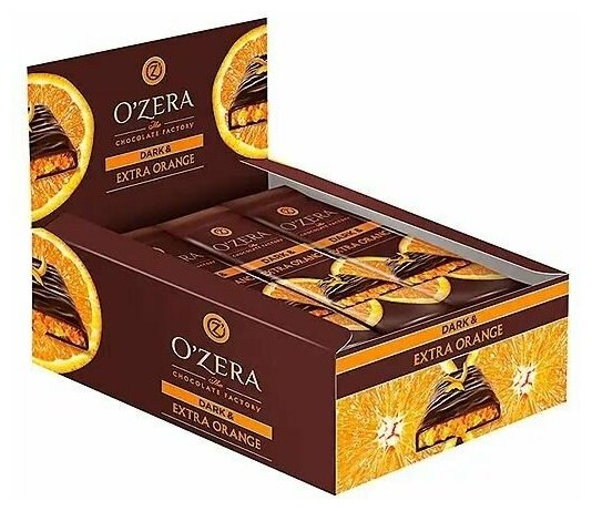 "OZera", шоколад горький Dark & Extra Orange, 40 г (упаковка 15 шт.)KDV - фотография № 2