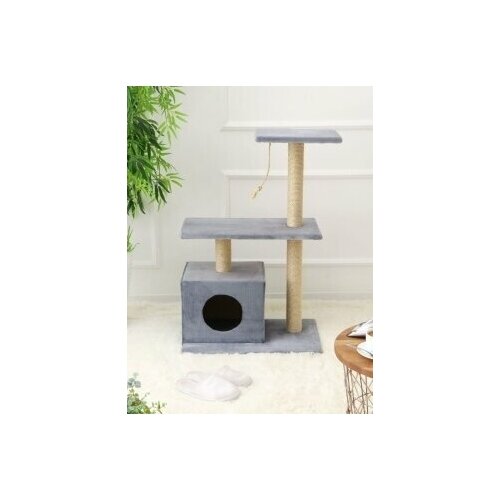 Игровой комплекс для кошек / когтеточка с лежанкой для кошек/ домик для кошки с когтеточкой К-01-03-01