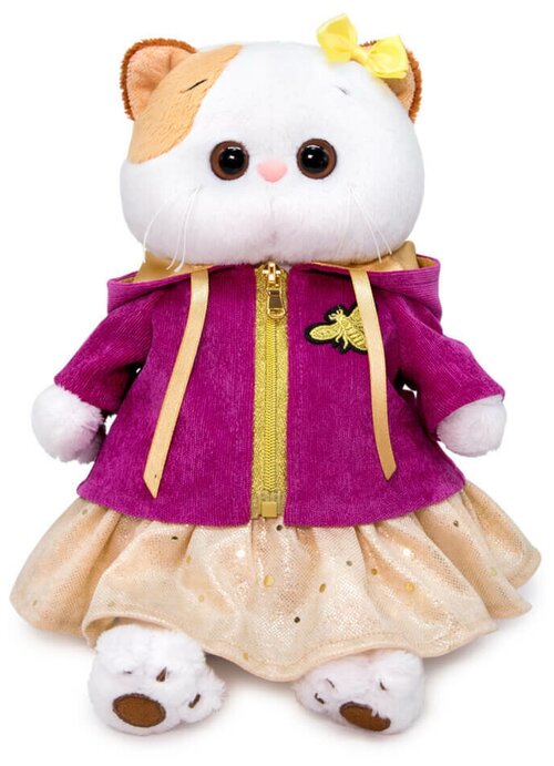 Мягкая игрушка буди баса в подарочной коробке - кошечка Ли-Ли в куртке с пчелкой- подруга кота Басика, 27 см