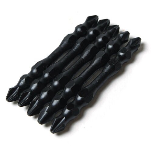 Бита PH2/PZ2 стальная, магнитная, двусторонняя, набор для шуруповерта, дрели, 65 мм 5 шт, Exprofil