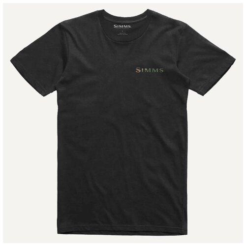 simms футболка logo t shirt dark moon heather мужской l активный отдых Simms Футболка Walleye Logo T-Shirt black, Мужской, L активный отдых