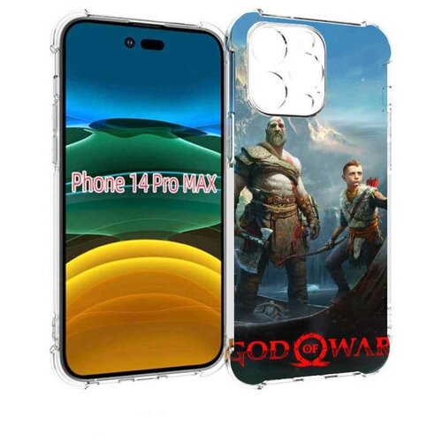 Чехол MyPads God Of War Кратос Атрей для iPhone 14 Pro Max задняя-панель-накладка-бампер
