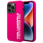 Чехол CG Mobile Karl Lagerfeld Liquid silicone Elongated RSG logo Hard для iPhone 14 Pro, цвет Фуксия (KLHCP14LSRSGVTF) - изображение