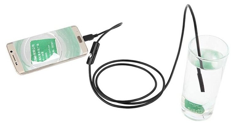 Эндоскоп для смартфона Андроид и компьютера водонепроницаемый InnoZone 480P 7мм гибкая камера, подсветка, длина 1м, для автомобиля и бытовых нужд - фотография № 6