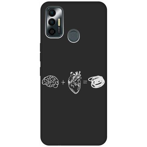 Матовый Soft Touch силиконовый чехол на Tecno Spark 7 / Техно Спарк 7 с 3D принтом Brain Plus Heart W черный матовый soft touch силиконовый чехол на tecno spark 10 техно спарк 10 с 3d принтом brain plus heart w черный