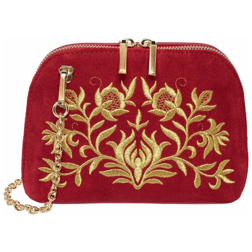 фото Сумка замшевая «ажур» 1051/62026-13, красный / золото горлица.арт