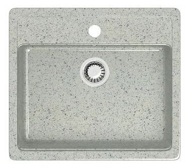 Кухонная мойка глянцевая Granit BERGG lab. Джеки Z9Q10, цвет светло-серый, размер 570x505x200мм - фотография № 4