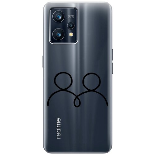 Силиконовый чехол на Realme 9 Pro+, Рилми 9 Про+ с 3D принтом Couple Lines прозрачный силиконовый чехол на realme 9 pro рилми 9 про silky touch premium с принтом couple lines w темно зеленый