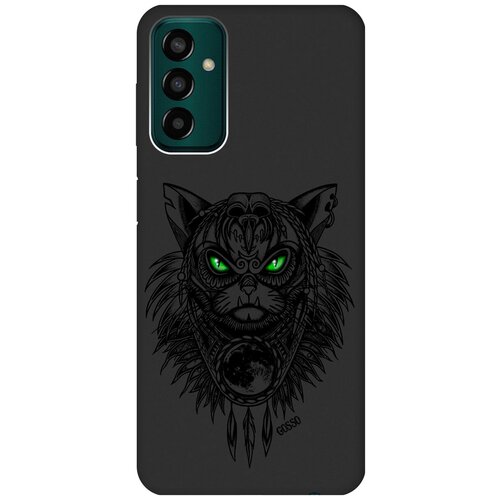 Матовый Soft Touch силиконовый чехол на Samsung Galaxy M13, Самсунг М13 с 3D принтом Shaman Cat черный матовый soft touch силиконовый чехол на samsung galaxy m13 самсунг м13 с 3d принтом patriot черный