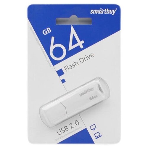 USB-накопитель 64GB Smartbuy Clue белый usb 64gb smartbuy clue бордовый