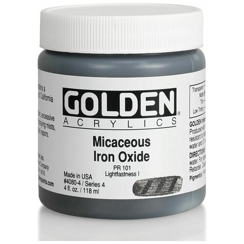 Краска акриловая Golden Heavy Body, банка 118 мл, № 4080 слюда оксид железа иридисцентный
