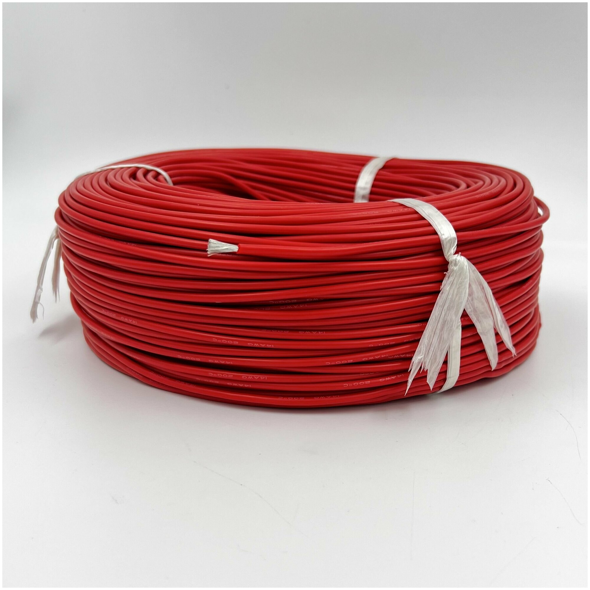 Медный провод 14AWG 2м 2,07 кв.мм (400*0,08мм) (красный, UL3135) в мягкой силиконовой изоляции - фотография № 4