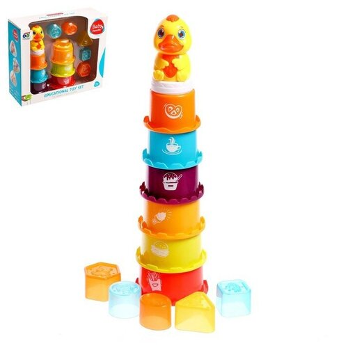 Развивающая пирамидка-сортер «Утёнок» 13 предметов развивающая игрушка пирамидка сортер