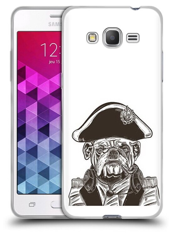 Чехол задняя-панель-накладка-бампер MyPads мопс генерал для Samsung Galaxy Grand Prime/Prime VE Duos SM-G530 противоударный