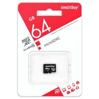 Micro SDXC карта памяти Smartbuy 64GB Class 10 (без адаптера) LE