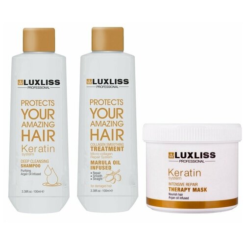 Luxliss набор ботокс для волос (экстра питание, увлажнение, восстановление) 100 мл