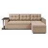 Угловой диван-кровать Атланта со столом, механизм Дельфин, 250х147х85 см, диван угловой, ППУ, ящик для белья, подлокотники с накладкамисо столом - изображение