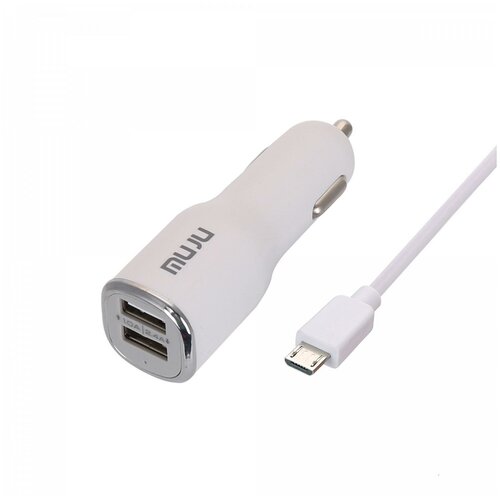 MUJU MJ-C05 зарядка в прикуриватель авто USB + кабель Micro USB (5B,2400mA)