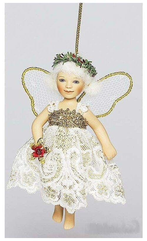 Кукла фарфоровая Birgitte Frigast Ангел с цветком, 10 см 10 см
