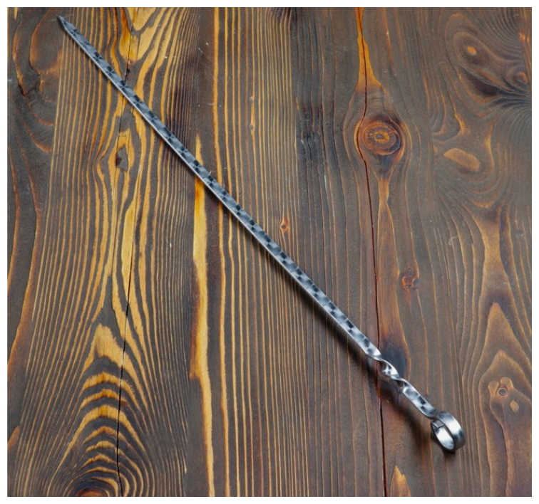 Шампур узбекский 62см, ручка-кольцо, (рабочая часть 50см), с узором - фотография № 1