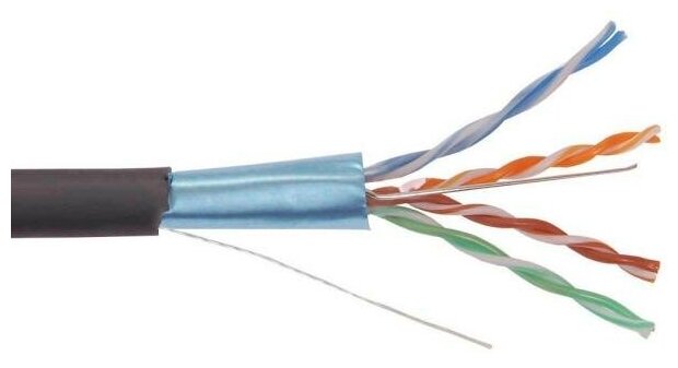 Кабель F/UTP категория 5e SUPRLAN 4x2xAWG24 solid LDPE PE 305м LC3-C5E04-339 черный