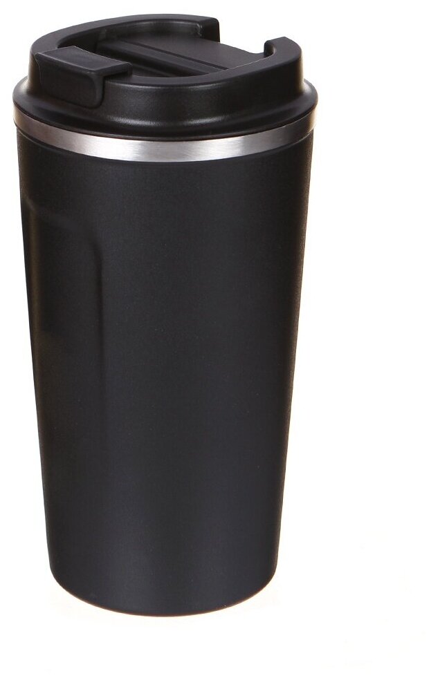 Термокружка PERFEO для напитков с крышкой-поилкой, объем 0,5 л., черный (PF_C3730) - фотография № 1